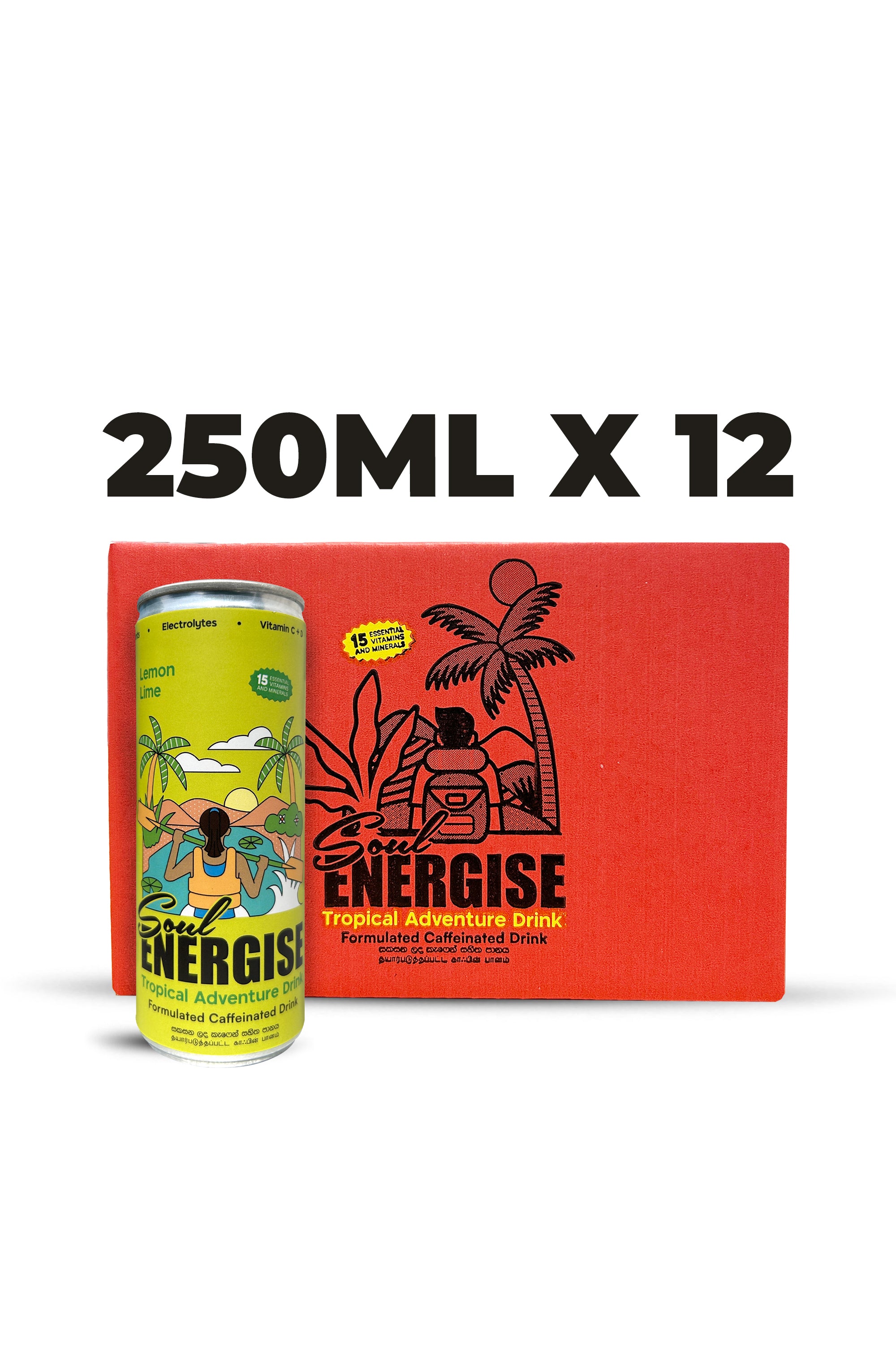 12 Pack Soul Energise - Lemon Lime 250ml X 12